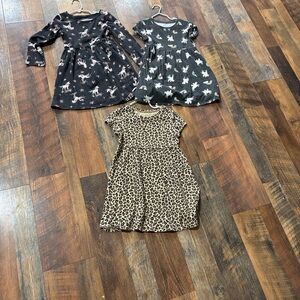 Stylish Kids Dresses Set - Black, Gray, Brown